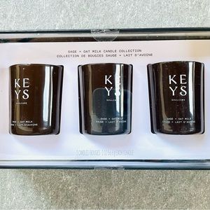 NIB Keys Soulcare Candles Set of Three Sage + Oat Milk Candle Collection